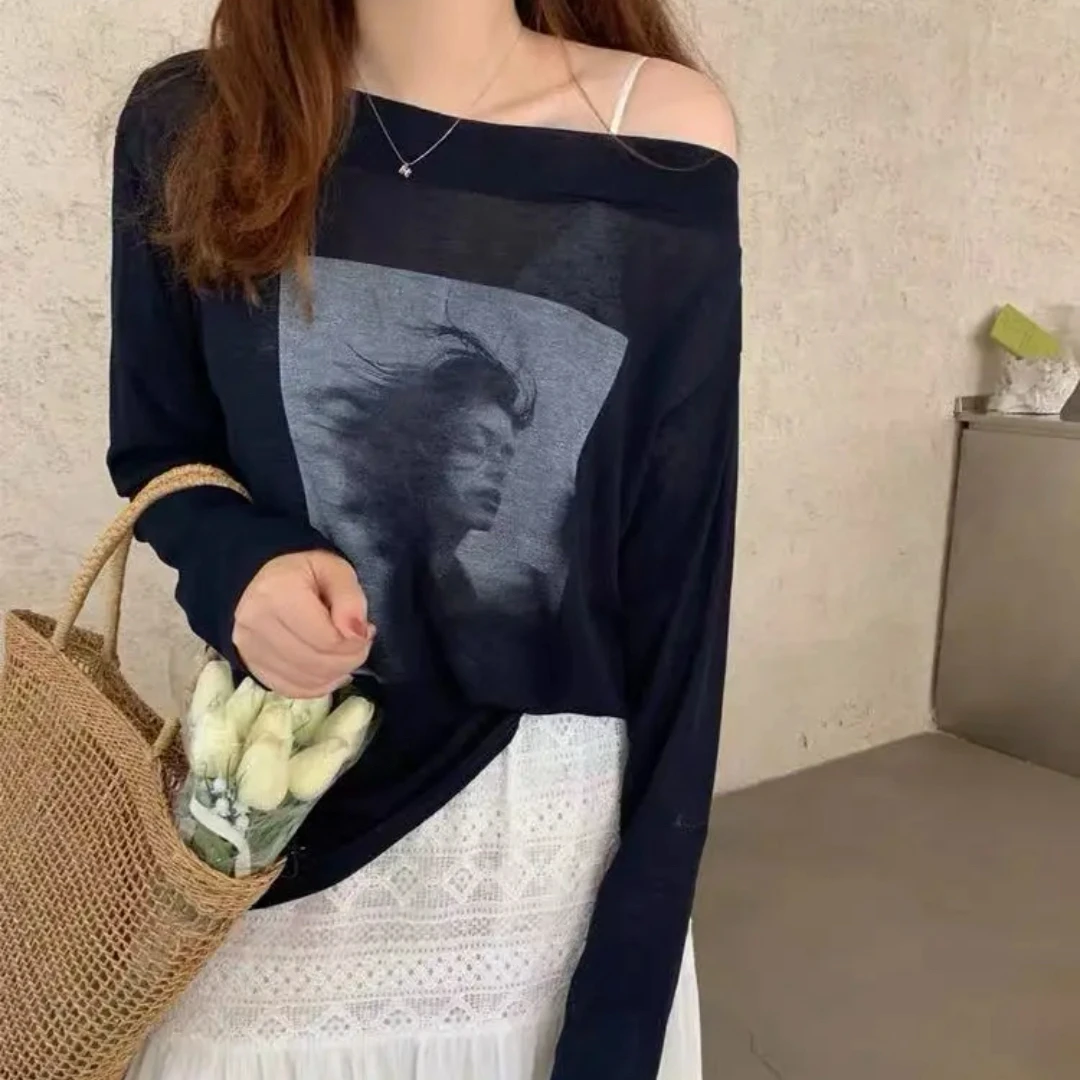 常规款修身型防晒长袖T恤女士印花athflow风