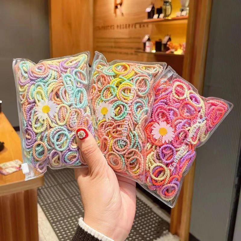 彩色儿童宝宝小发圈不伤发幼儿园小号发绳扎头发橡皮筋小女孩头绳
