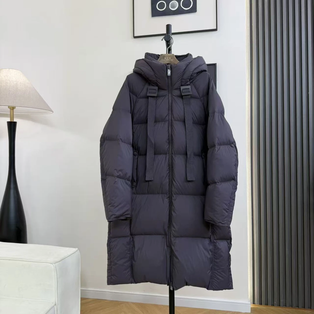 冬季新款百搭长款连帽羽绒服H9967