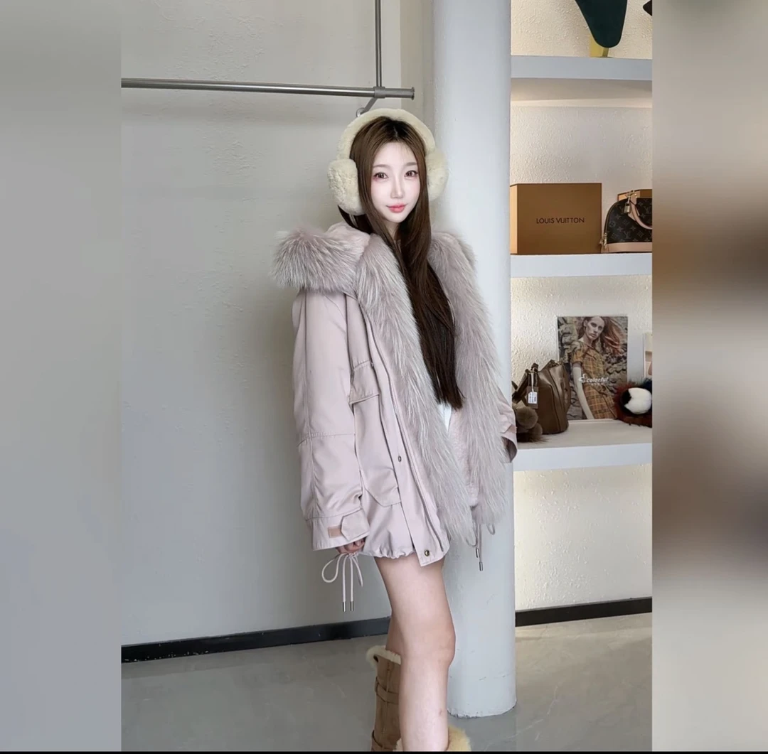 【冰雪奇缘T】2025年新款派克外套可拆卸内胆貉子毛领