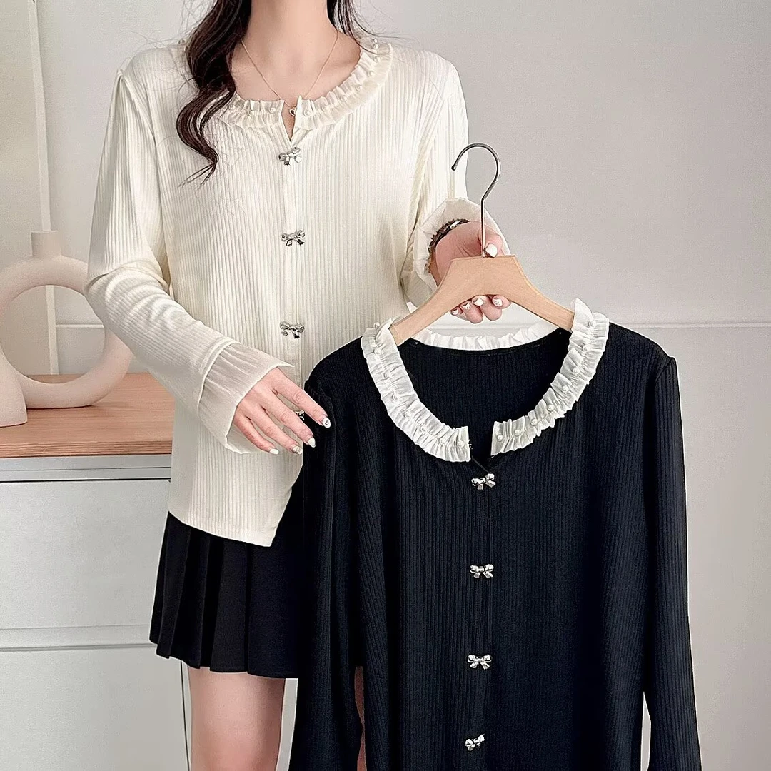 莘莘大码    春秋款时尚气质百搭拼接外穿上衣