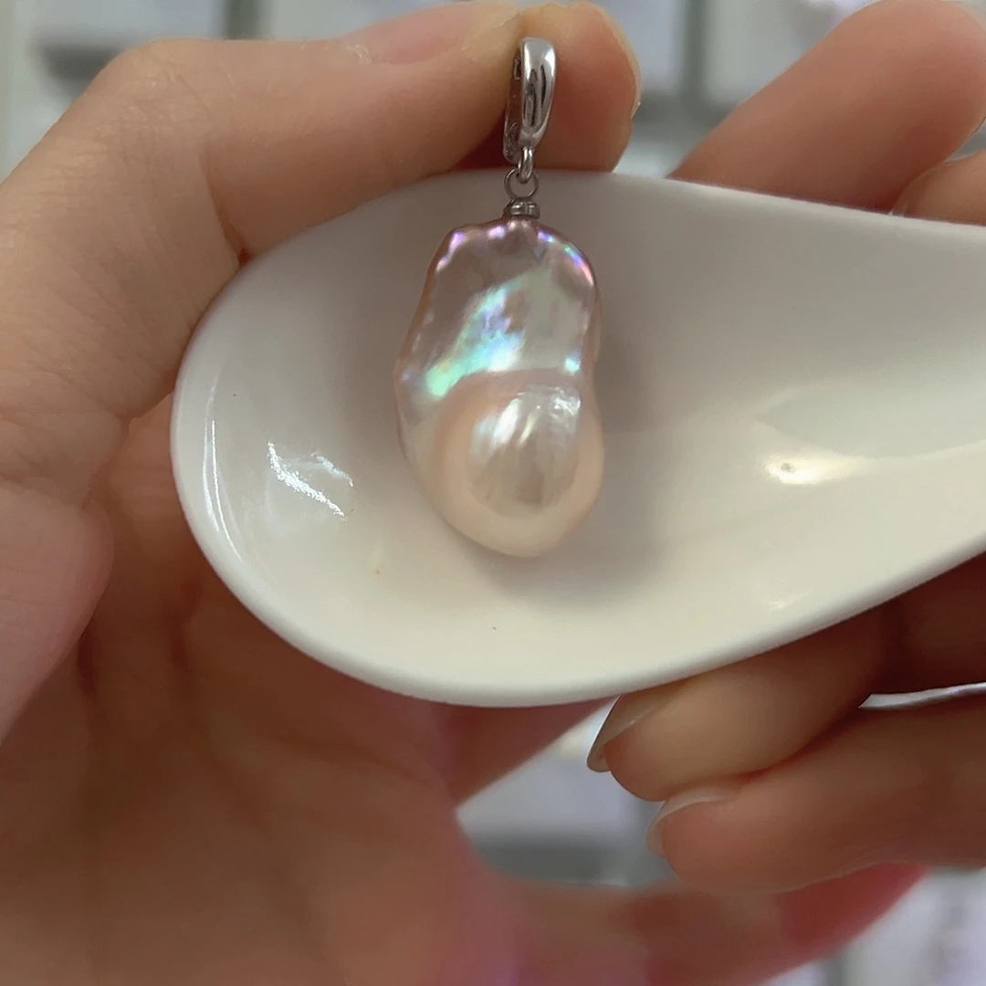 淡水珍珠银S925镶嵌颈饰