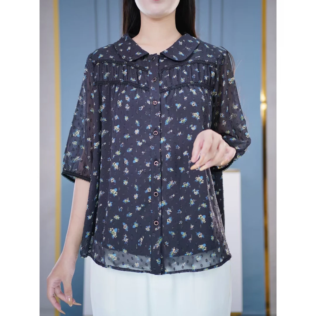 洋气减龄衣服女小衫上衣百搭时尚显瘦微胖mm大码女装2025夏季新款