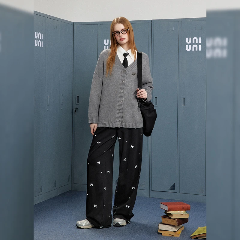 0057【马琦尧专属】UNIFREE甜酷少女蝴蝶结针织开衫U243N741D1G1