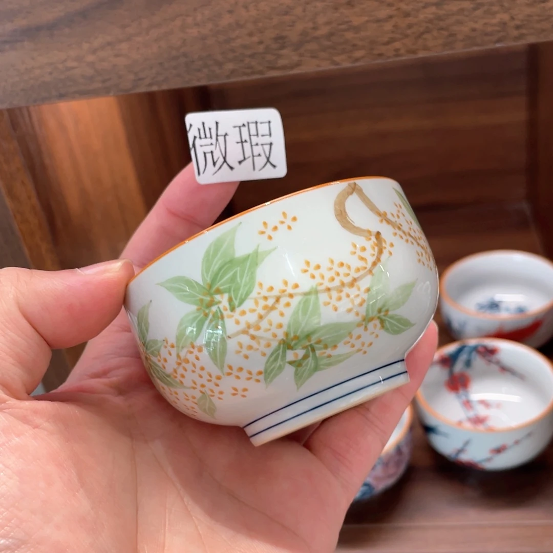 釉下手绘茶具微瑕