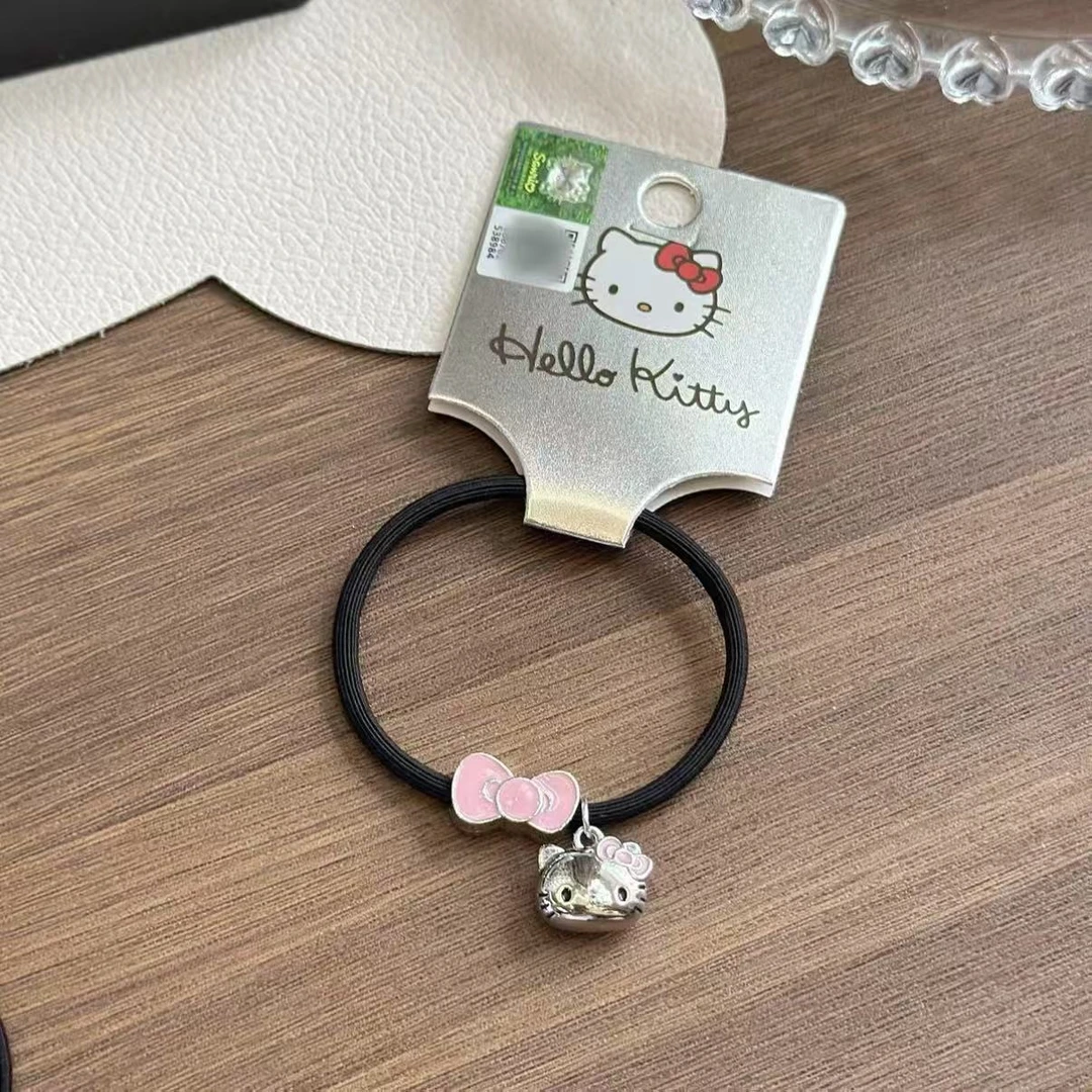 三丽鸥可爱凯蒂猫黑银系列发圈屁精发饰女生头饰