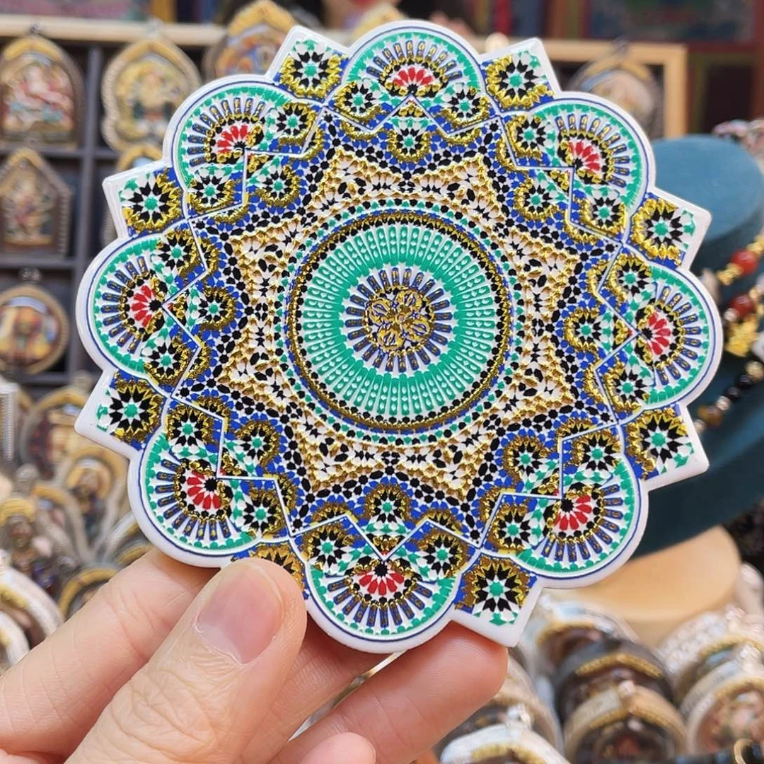 泥塑藏风 精美 陶瓷 杯垫 （直径10厘米