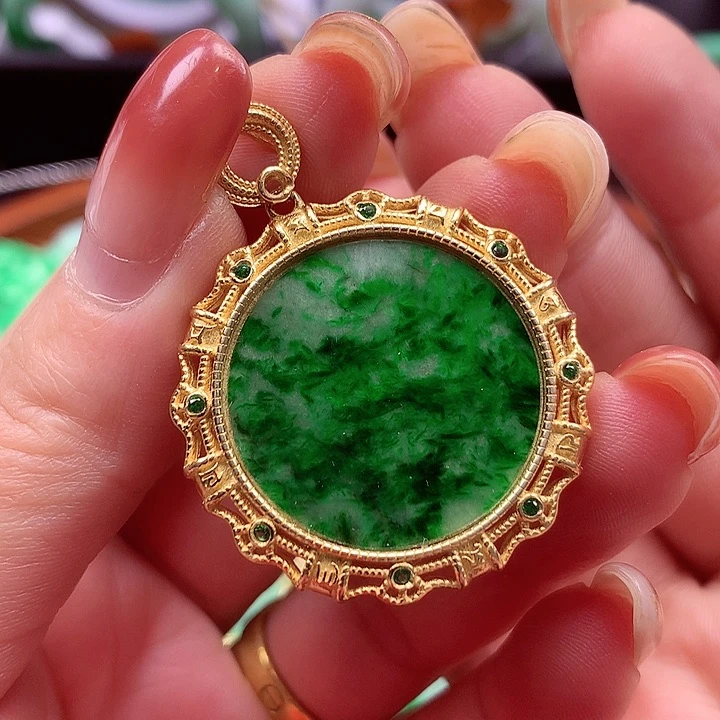 颈饰银S925镶嵌翡翠翡翠