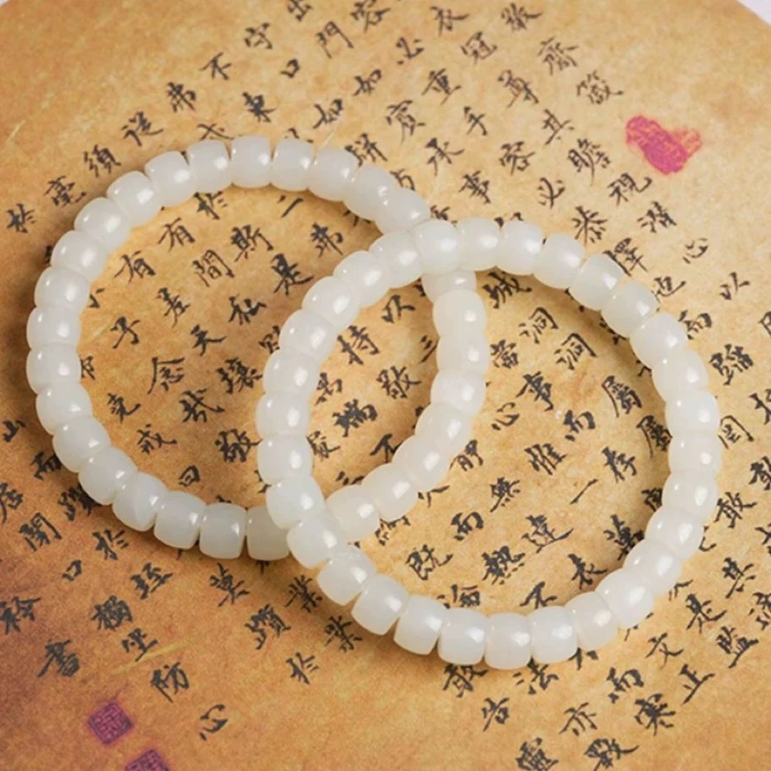 天然和田玉（精品）白玉直切玉手串男款女款
