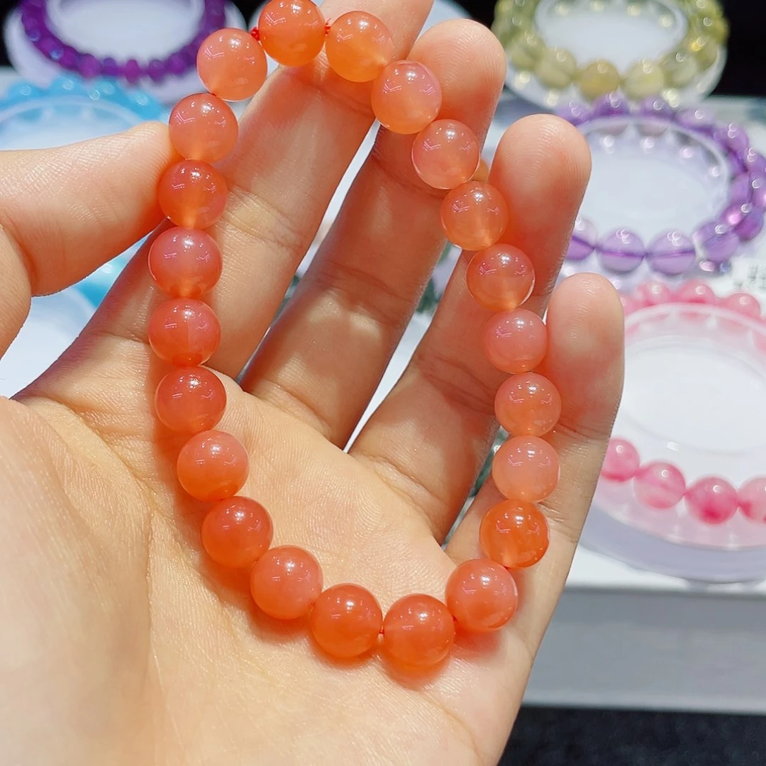 水晶手串未镶嵌盐源玛瑙