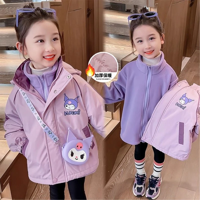 加厚洋气三合一可拆卸冲锋衣秋冬款儿童女童外套内胆宝宝冬装韩版