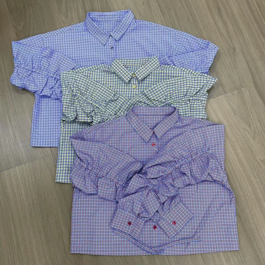 复古减龄气质小翻领抽绳打揽袖子设计感多巴胺宽松衬衫25062140