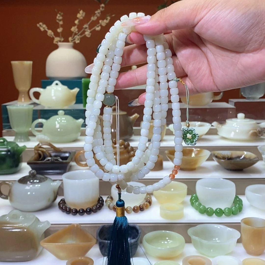 未镶嵌和田玉挂件且末白玉长链微瑕福利