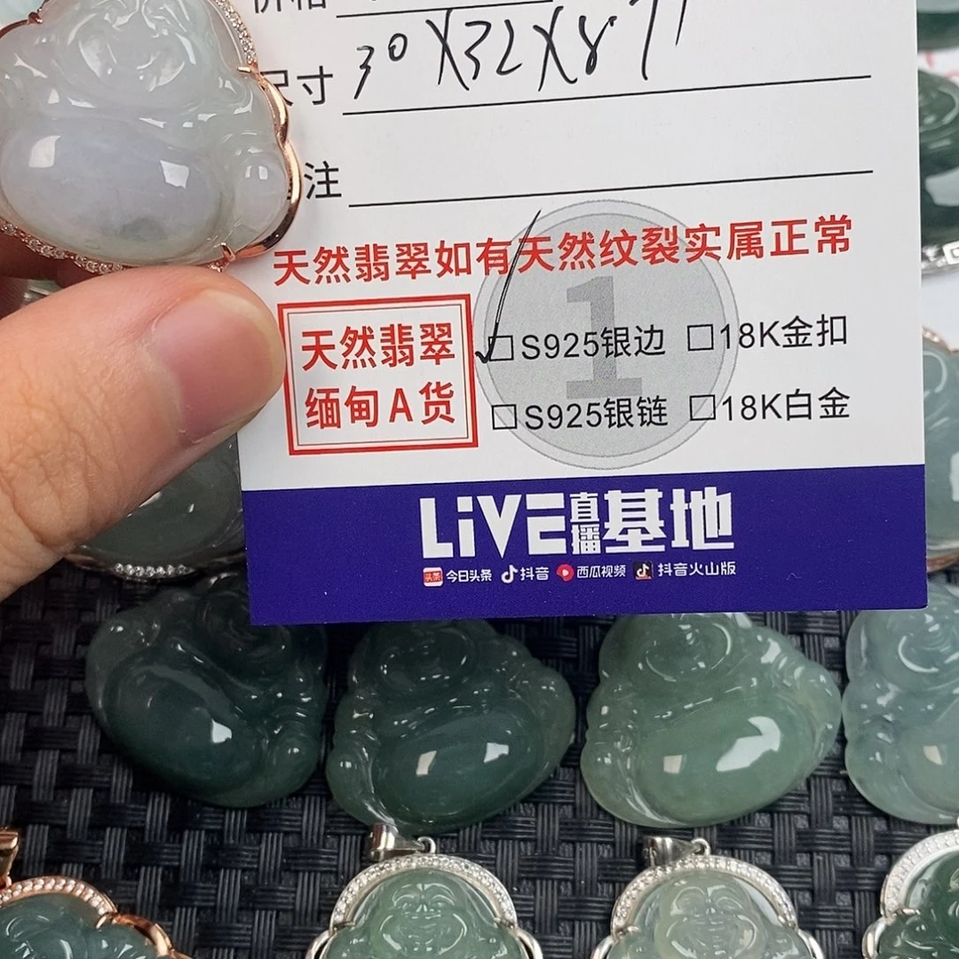 翡翠银S925镶嵌颈饰