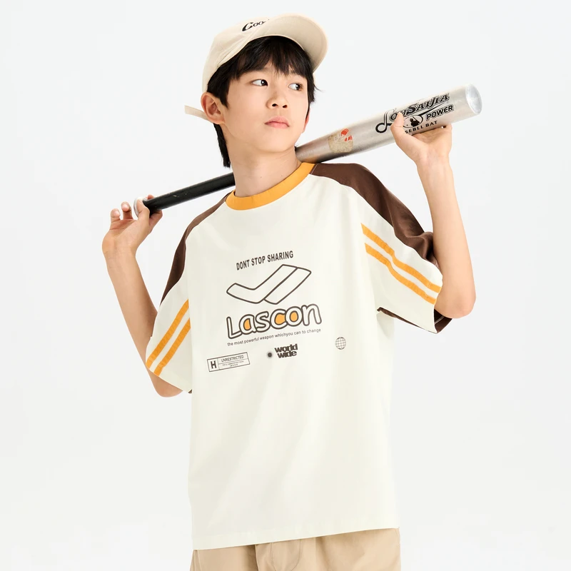 多多一上男大童25夏款索罗娜面料冰感短T（150-185码）1122A93X