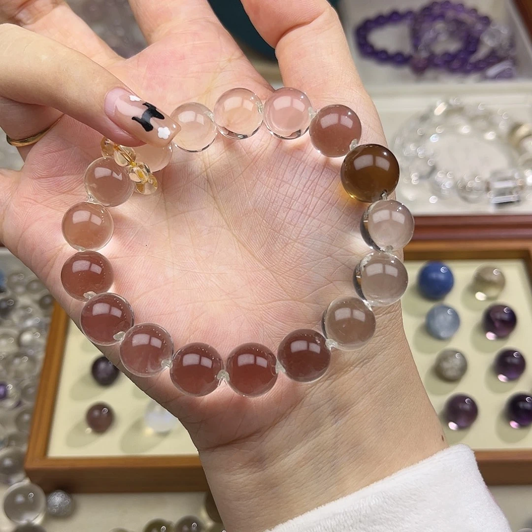 未镶嵌手链水晶12mm白➕黄