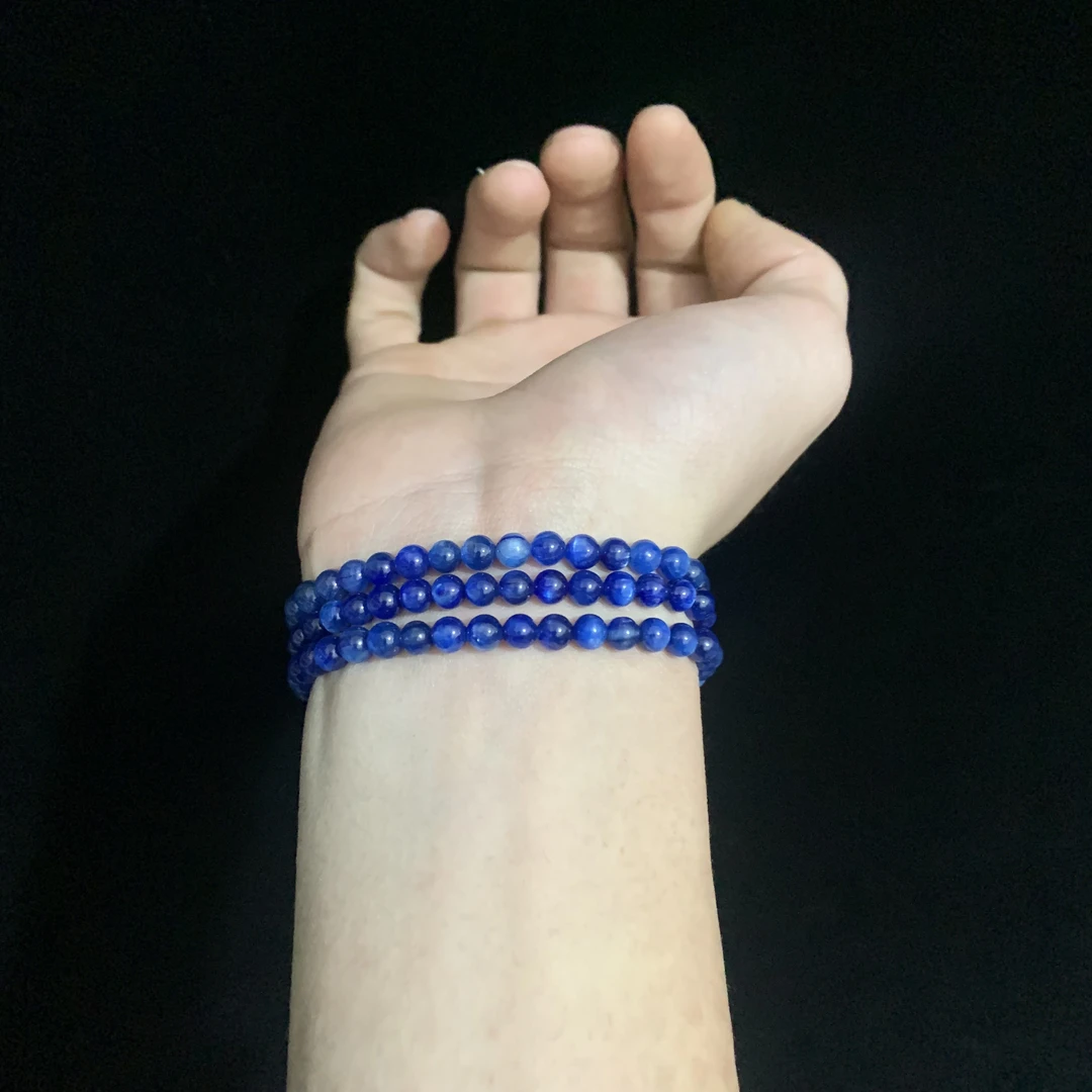 含辰砂工艺品含辰砂梵高星空蓝晶石手串S742多样性发其一