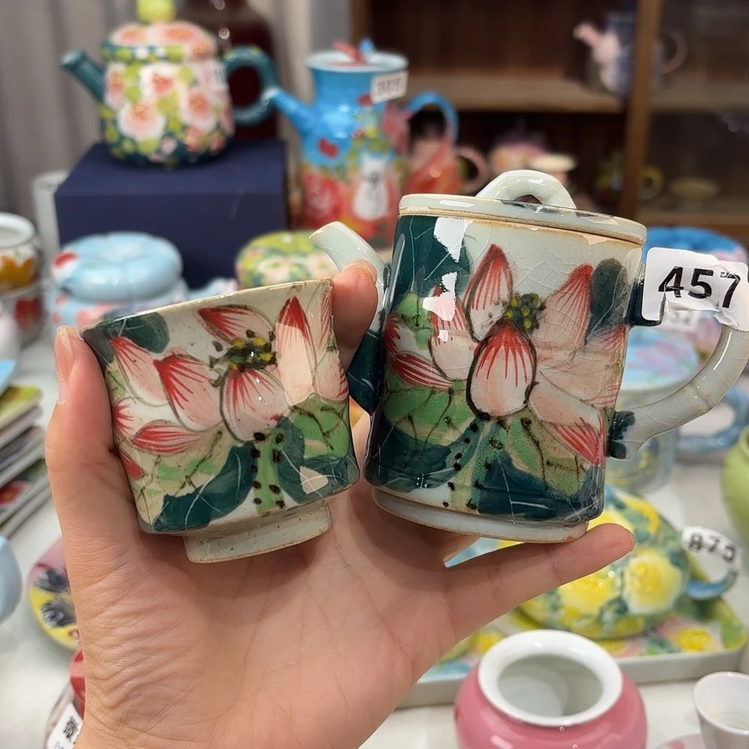 妮***侠景德镇手绘高温釉下彩陶瓷茶具