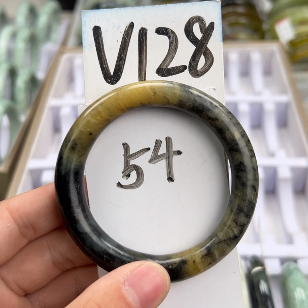 岫玉手镯未镶嵌天然岫玉微瑕