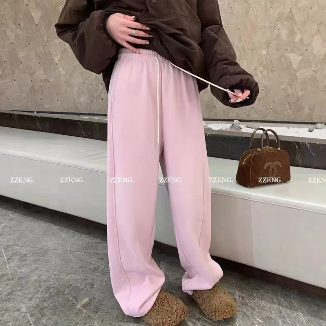 【nn订单】加绒加厚粉色卫裤