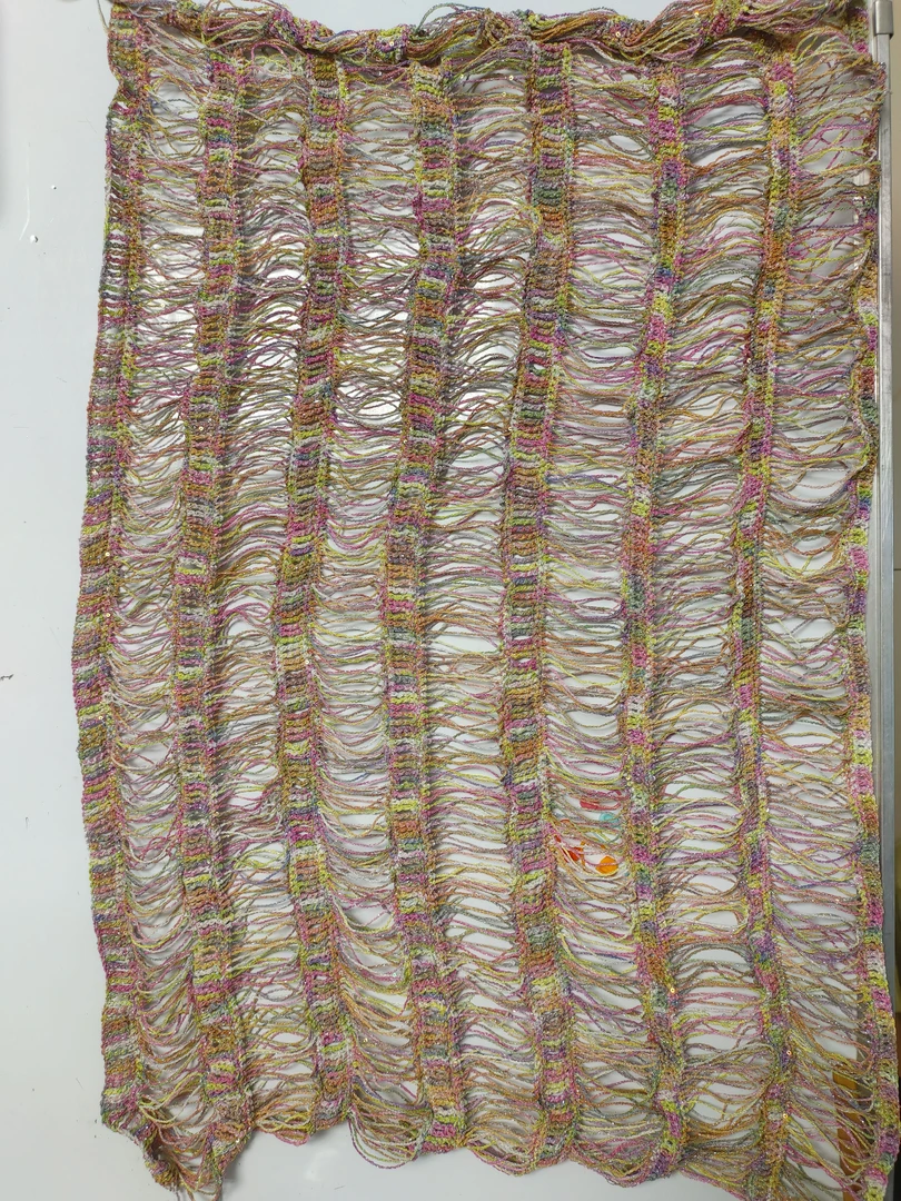 270克冰丝炫彩亮片亚麻线垂感手工编织段染闪丝珠片毛线柔软凉感