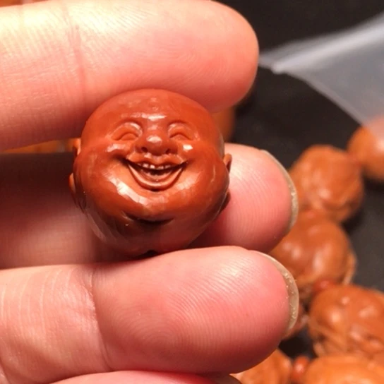顧***橄榄核手串/手链纯手工制作笑佛头单籽