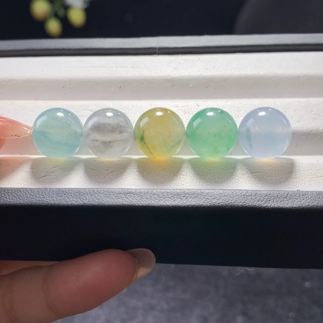 翡翠未镶嵌手串冰莫奈花园