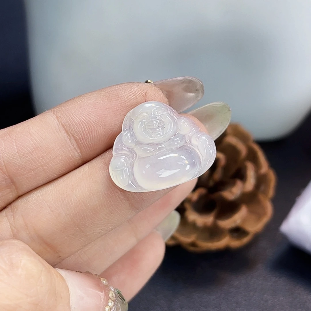 裸石翡翠XG004白冰佛公