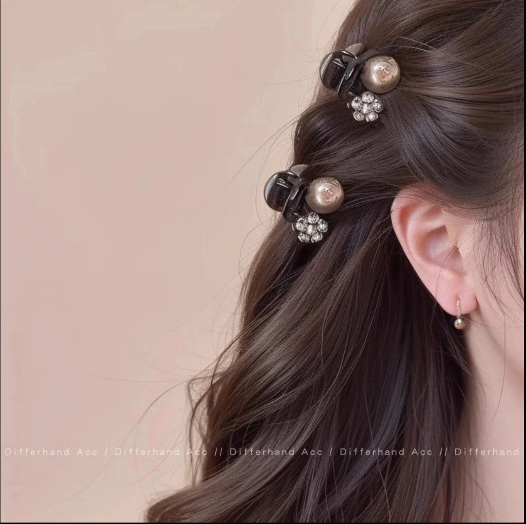 004韩国精致小巧对夹水钻蝴蝶结小抓夹头饰高级夹子发夹刘海夹