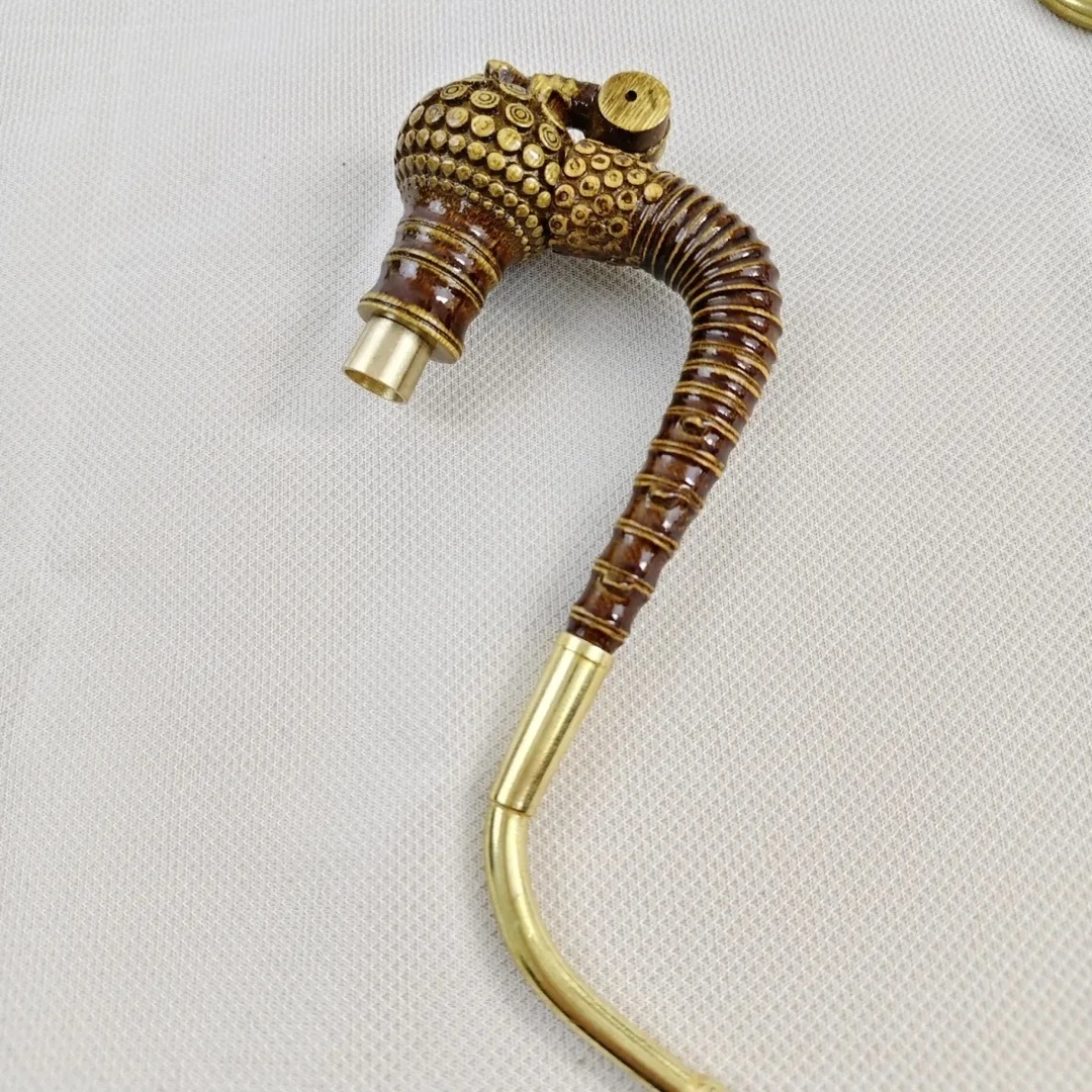 贵州民间实心竹仿黑竹雕一弯分体十六公分左右