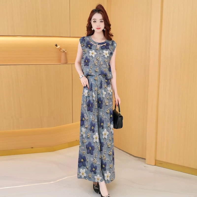 【两件套】夏季时尚女神修身洋气宽松气质休闲百搭显瘦减龄女装套