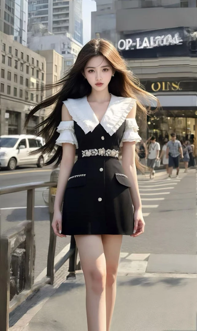 千金辣妹纯欲性感黑色性感连衣裙小众设计感显瘦收腰新款夏季法式