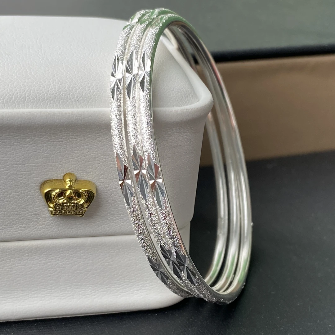 足银手镯 18号-满天星三圈款