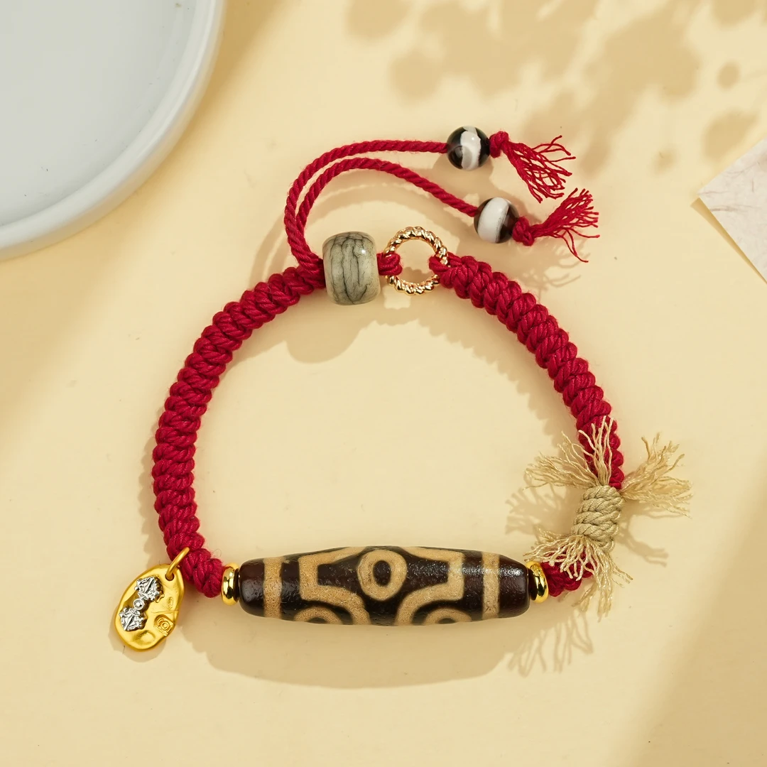 周西西精美玛瑙九眼手编绳手工编织可调节手链多样性发货20573