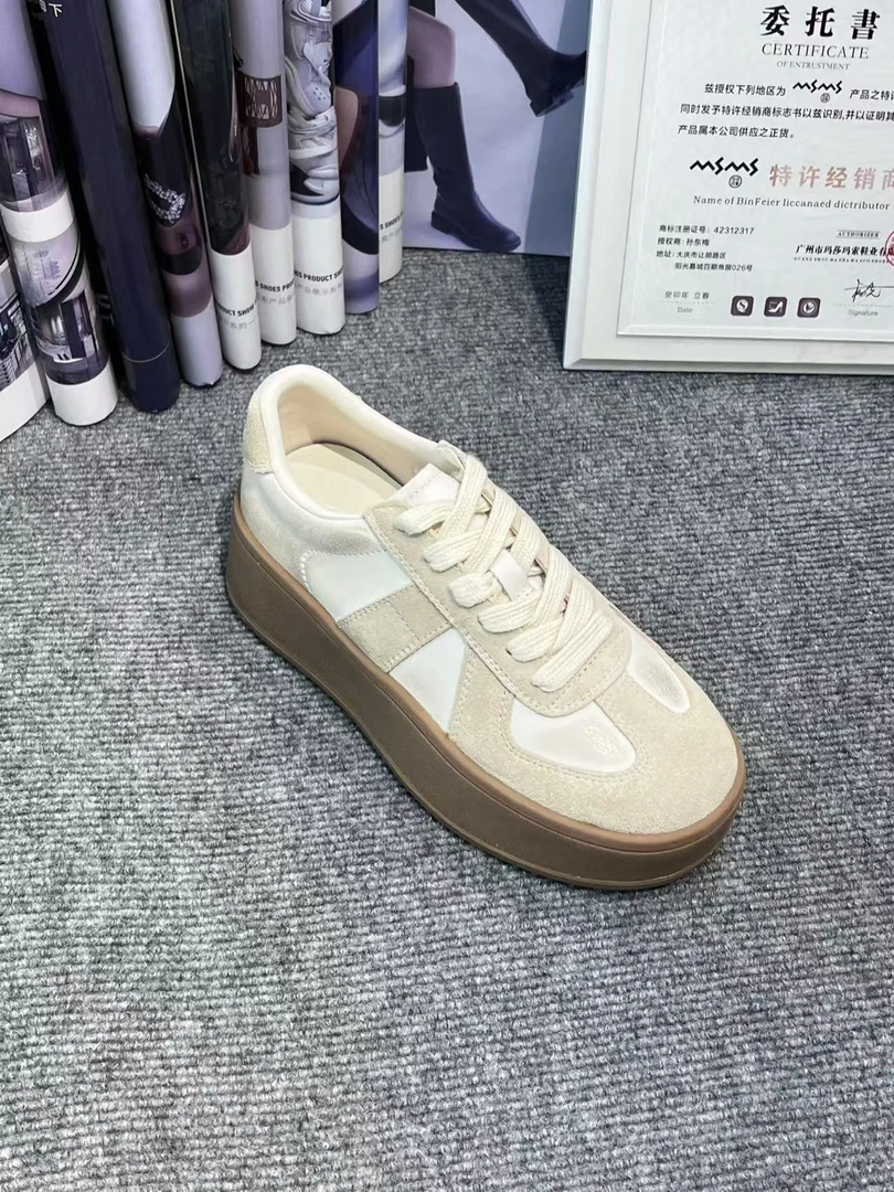 63-1803玛莎玛索2025早春新款时尚洋气德训鞋圆头厚底纯皮女鞋