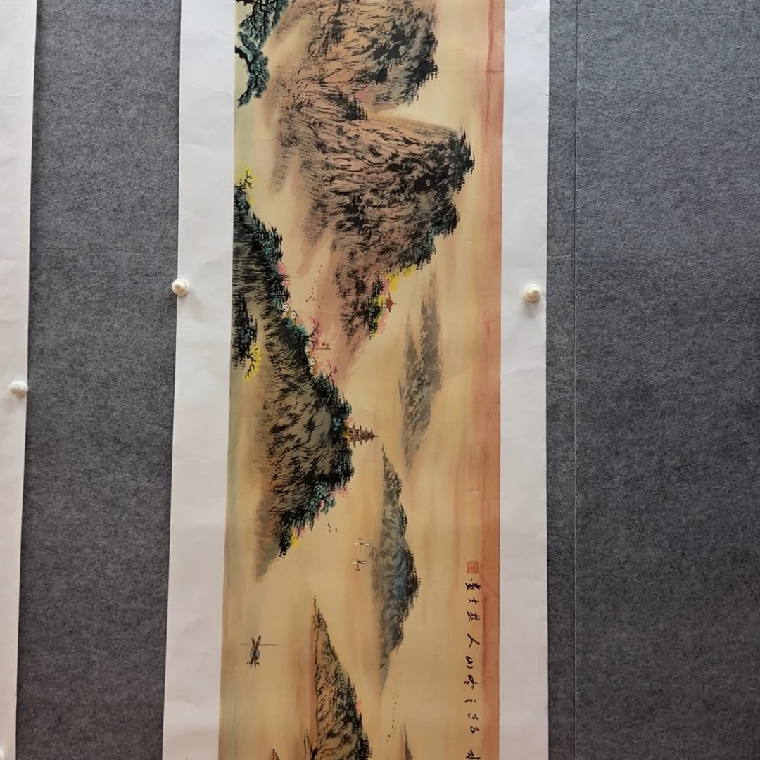 国画刘儒樵六尺对开