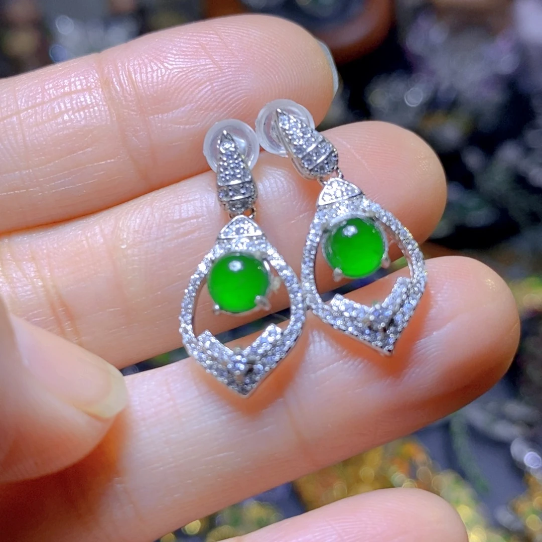 翡翠颈饰银S925镶嵌天然翡翠