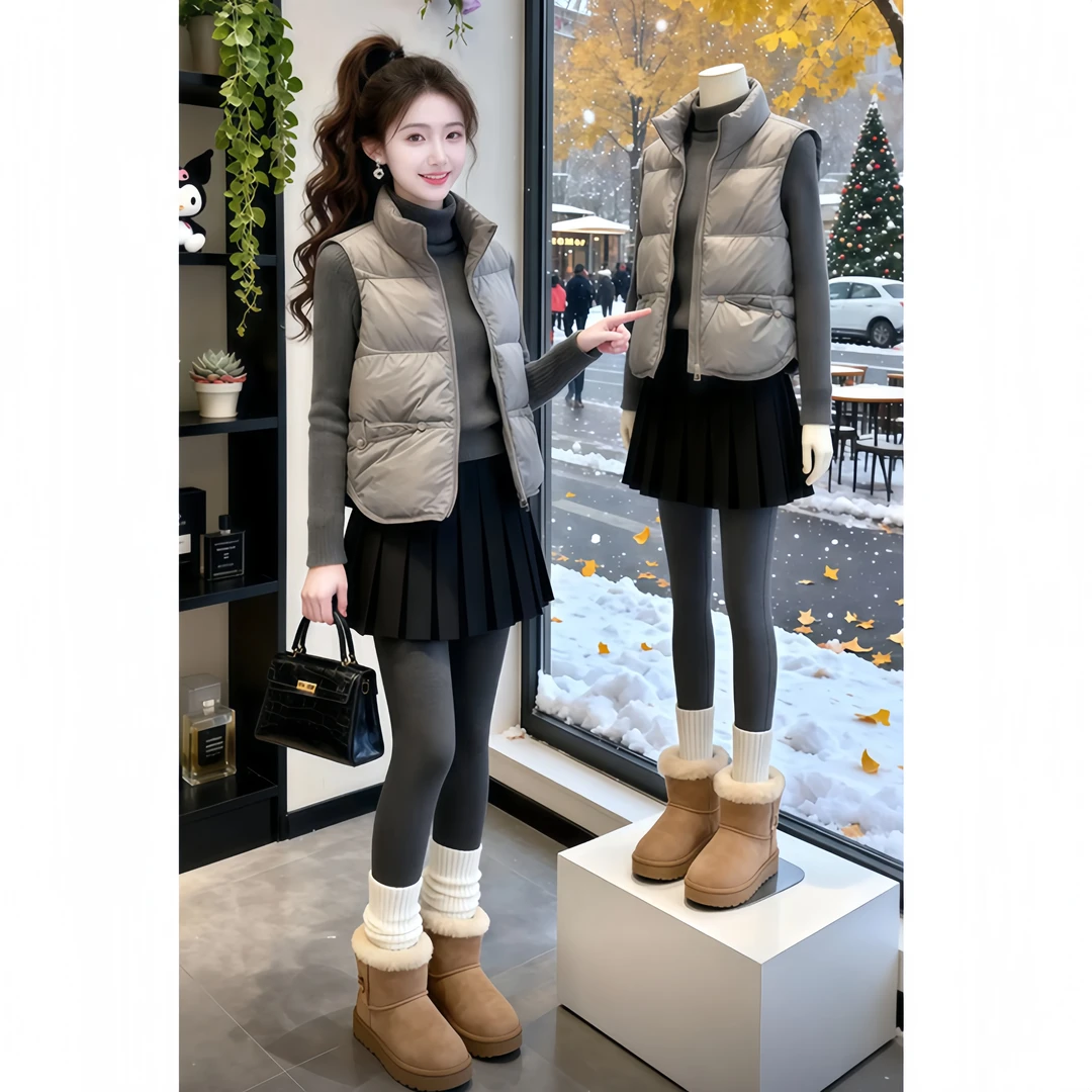 SHALLDOER【时髦搭档】洋气显高显马甲女2025冬季保暖时髦叠穿坎肩