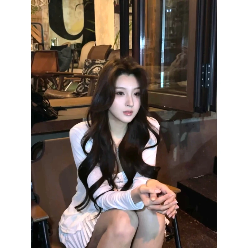 【祖尔美专属】满级白月光 女主感钻扣掐腰吊带+百褶裙+开衫三件套