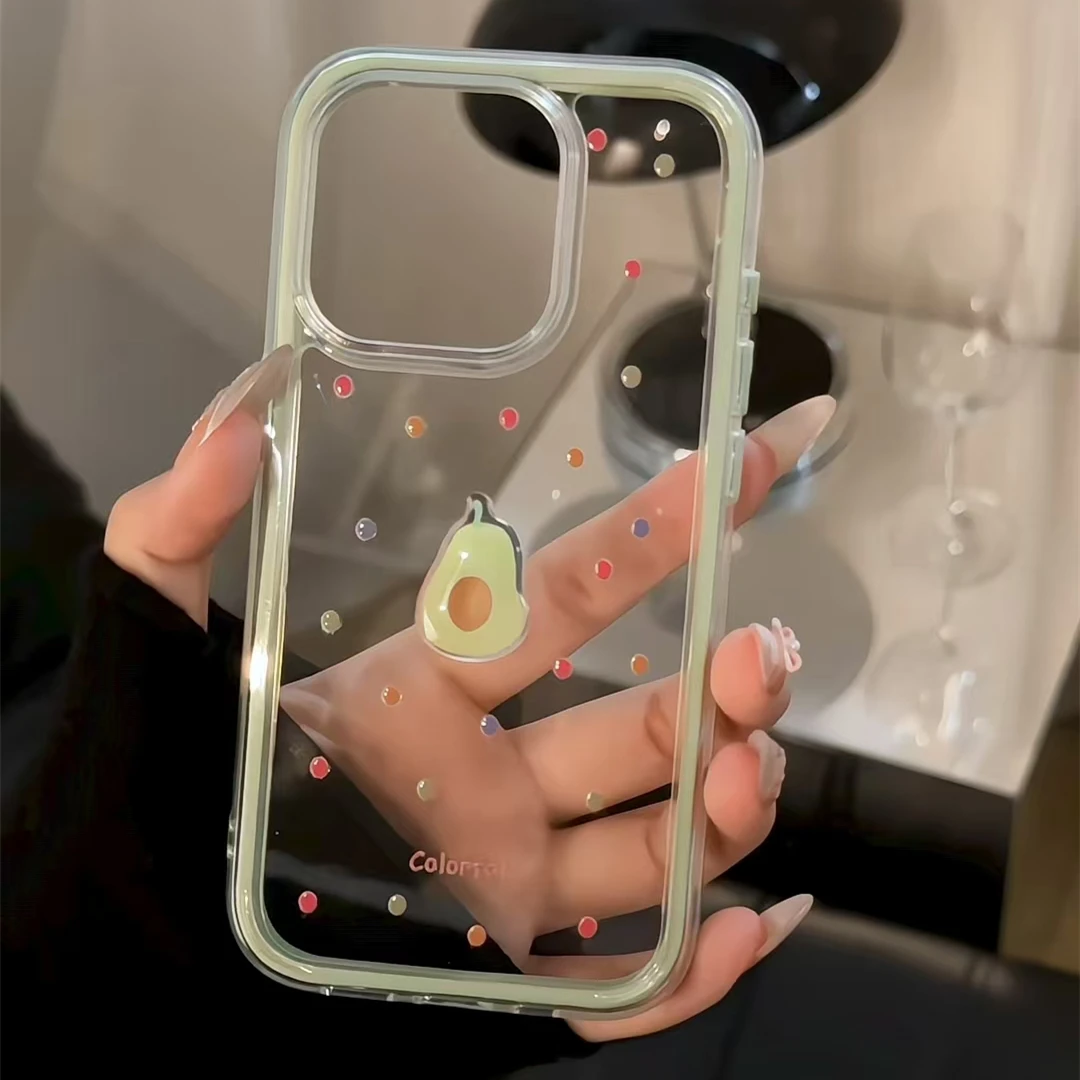 彩点牛油果芭乐三合一炫彩手机壳适用苹果16华为p70小米15荣耀300