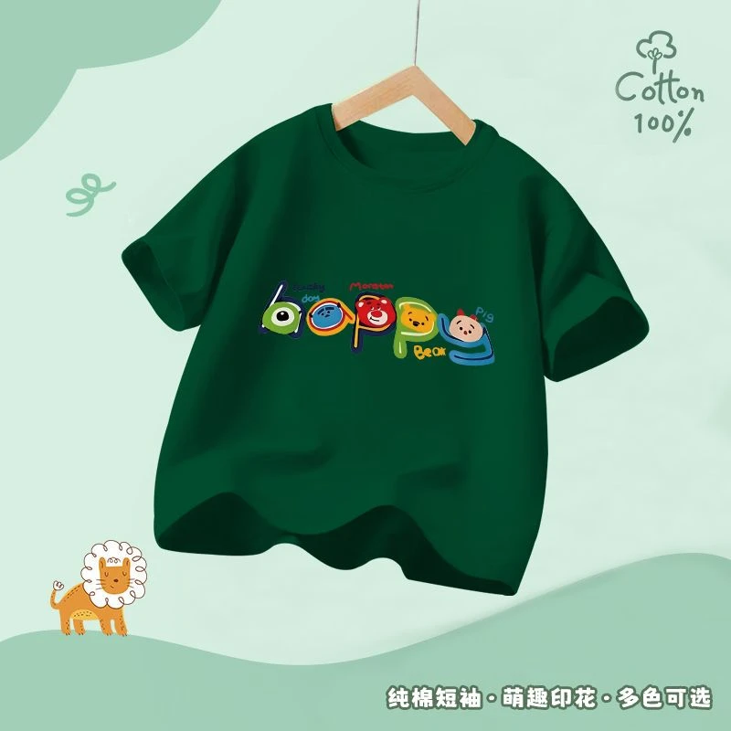 儿童纯棉短袖t恤 新款夏装 男童女童宽松透气宝宝上衣