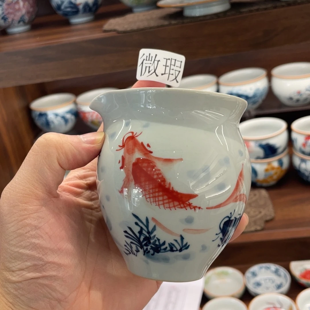 釉下手绘茶具微瑕