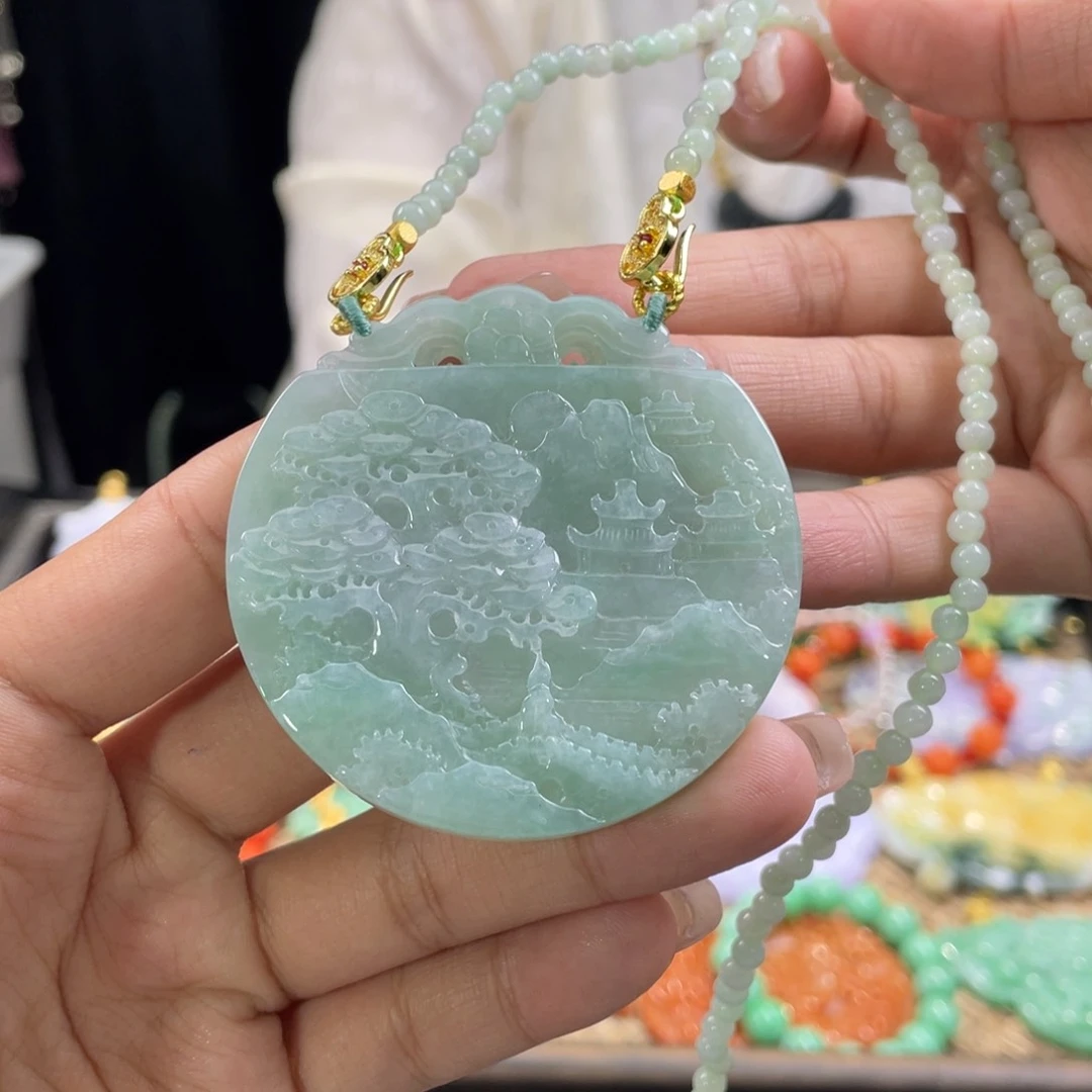 翡翠颈饰未镶嵌代编织