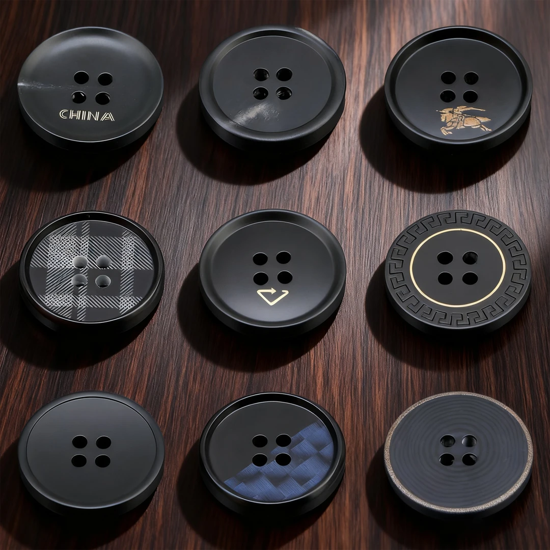 高档树脂纽扣精致百搭上衣女大衣扣子男西装钮扣黑色毛衣外套配件