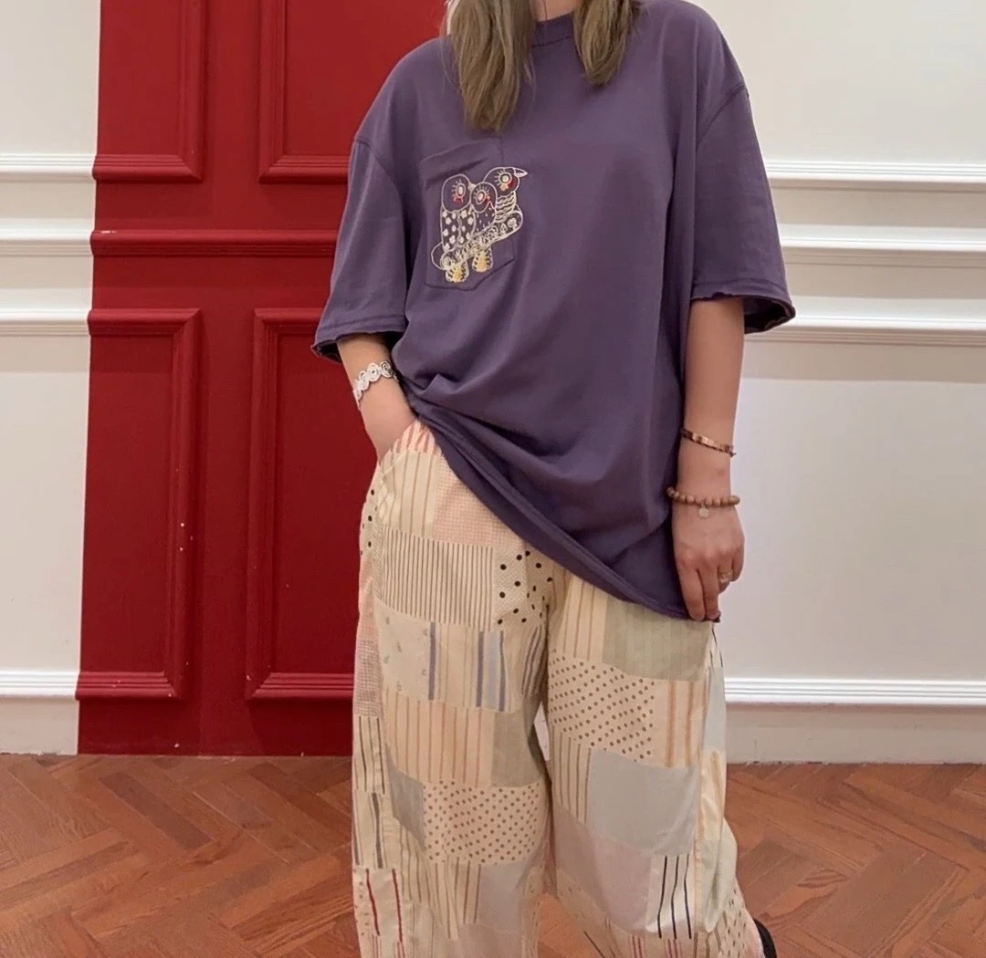 SEA NEW YORK  白色拼接慵懒长裤