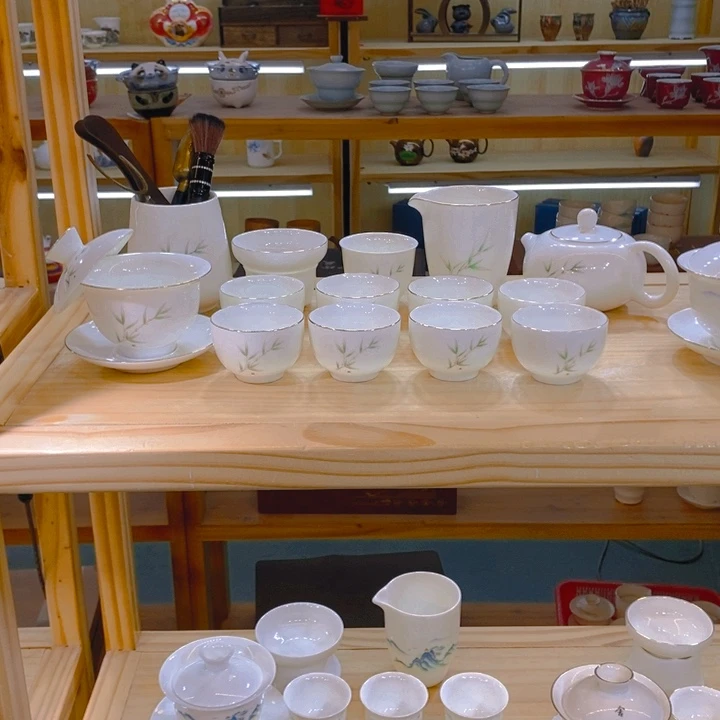 【不止】羊脂玉瓷茶具套装
