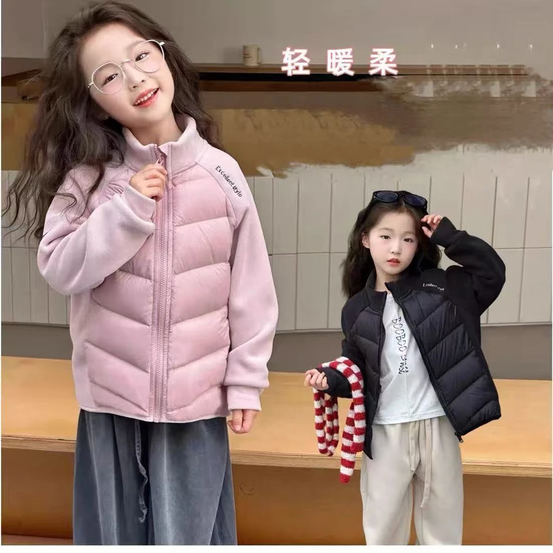女童轻薄服2025秋冬加厚保暖新款男孩摇粒绒儿童校服内搭内胆外套