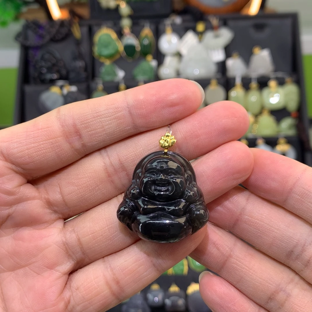 慕***慕吊坠(赠链)18K金镶嵌和田玉