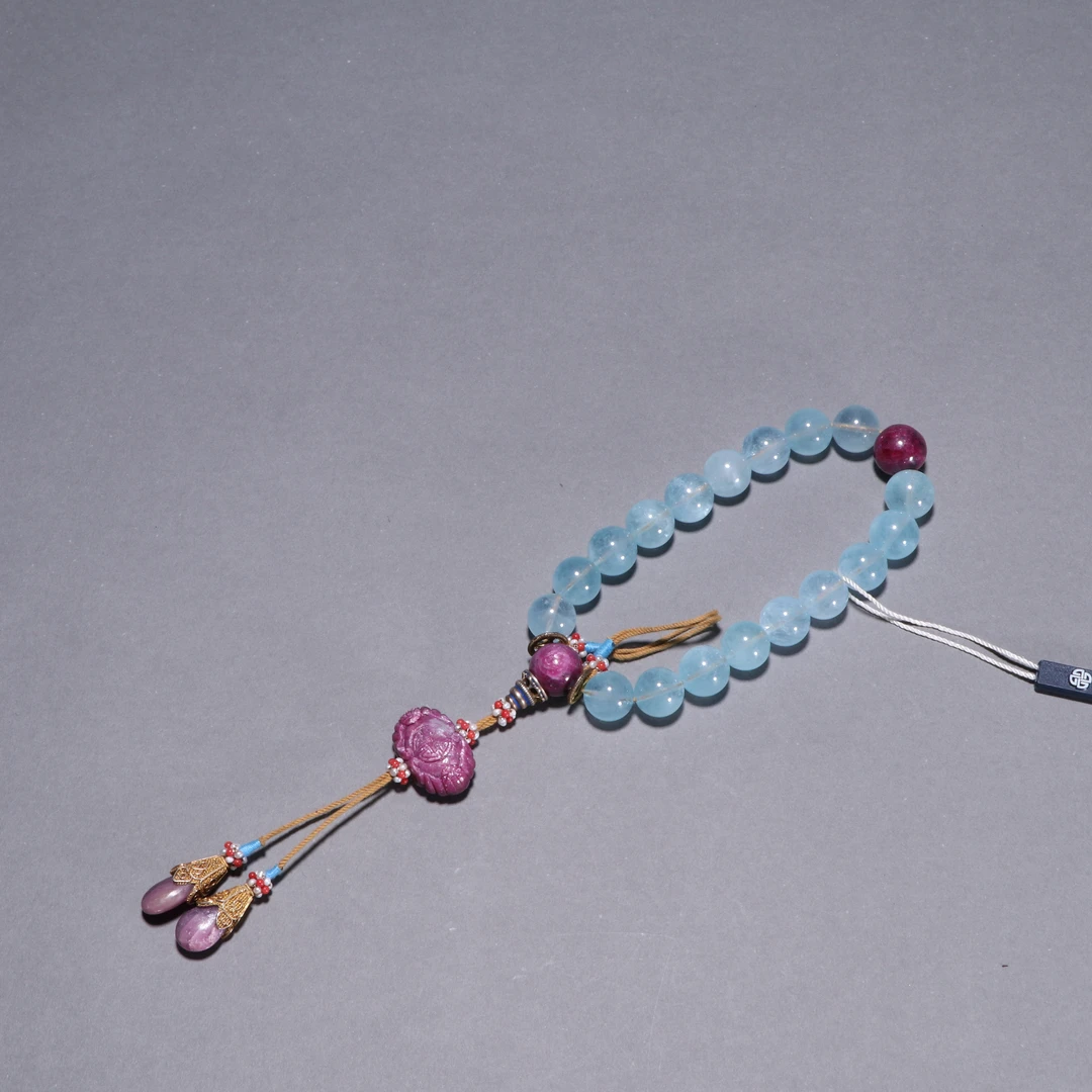 1230《承玺国际》创汇·海蓝宝十八籽手持