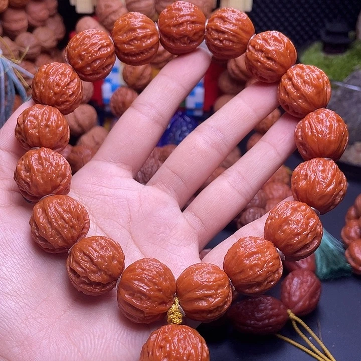 吊坠文玩核桃8号 荔枝纹京八棱21